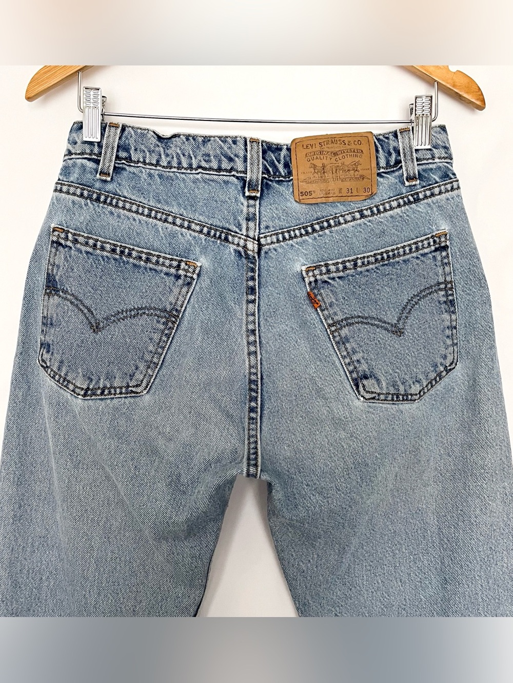 VTG Levis 505 Jean Straight Leg 1997 Orange Tab USA Size 29x28.25 (Tag 31x30) - Picture 8 of 16